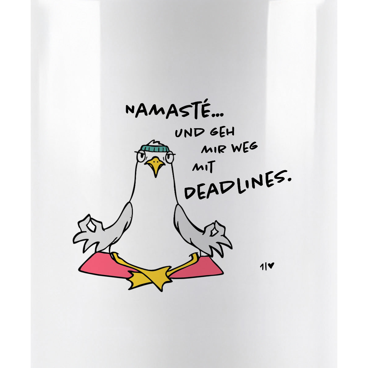 Yoga Möwe  - Edelstahl Trinkflasche