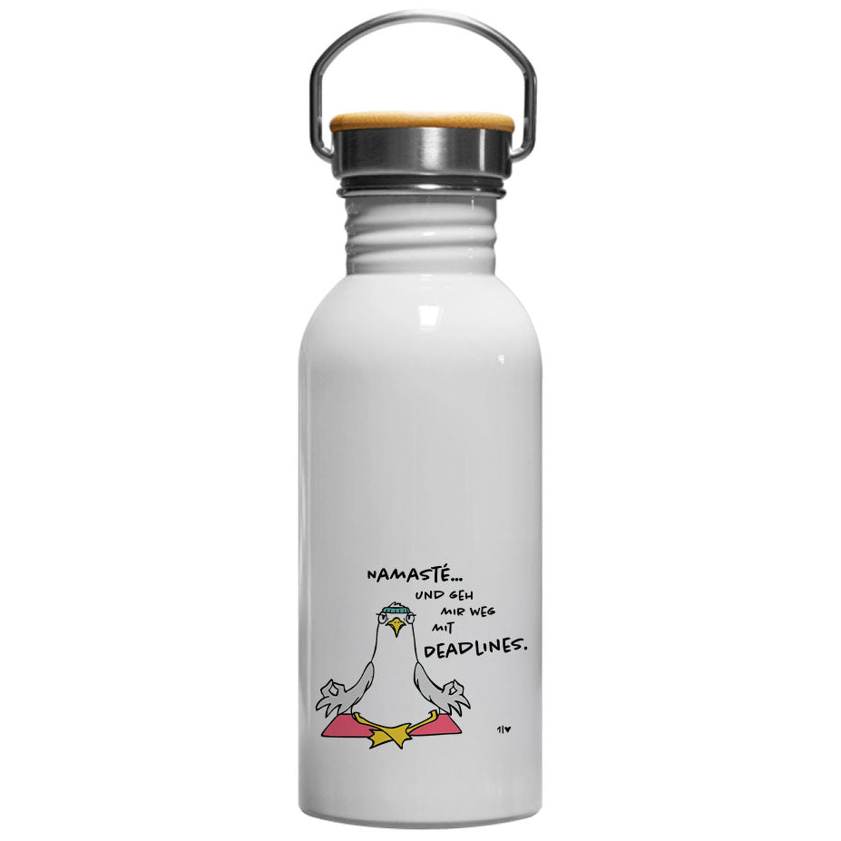 Yoga Möwe  - Edelstahl Trinkflasche