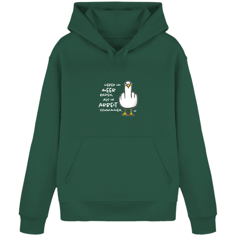 Lieber im Meer baden, als in Arbeit schwimmen.  - Unisex Hoodie | 100% Bio-Baumwolle