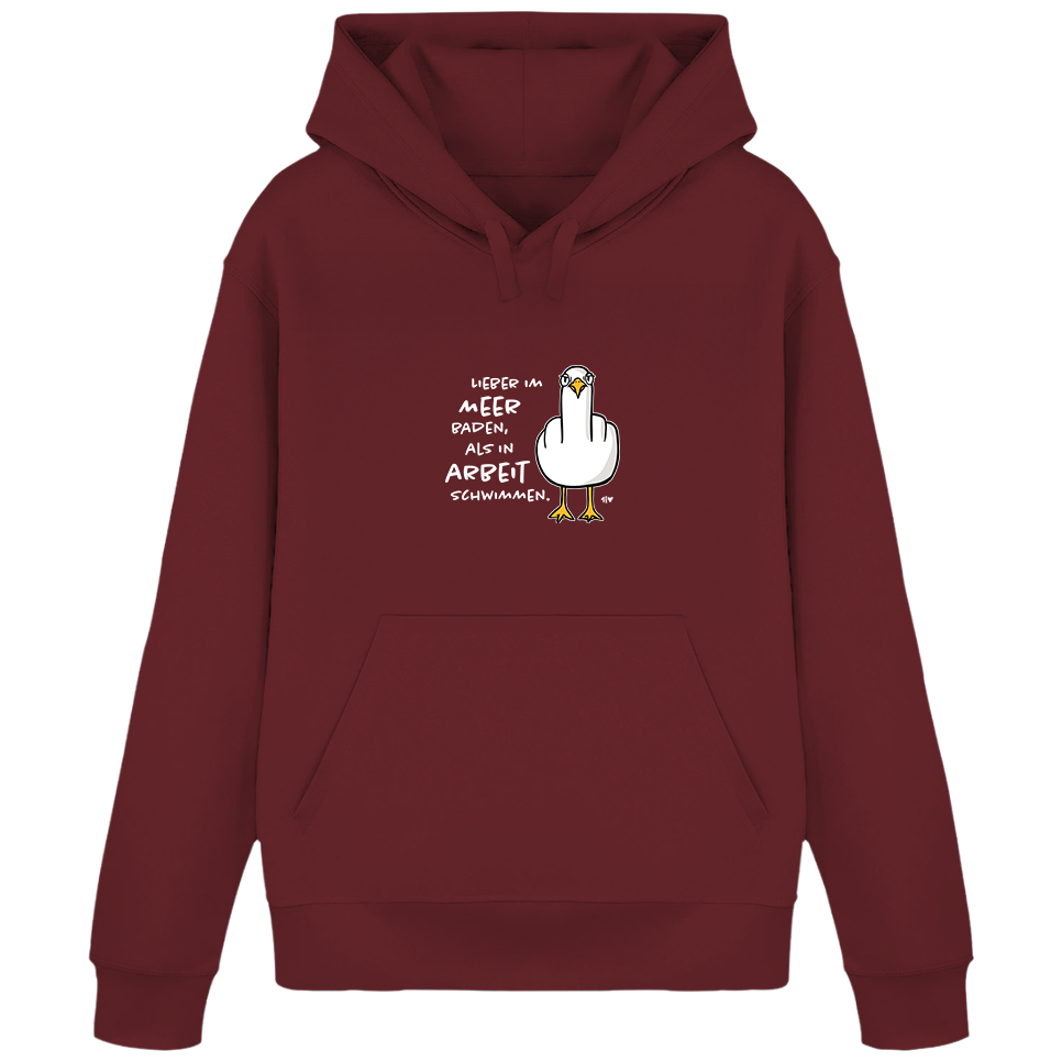 Lieber im Meer baden, als in Arbeit schwimmen.  - Unisex Hoodie | 100% Bio-Baumwolle