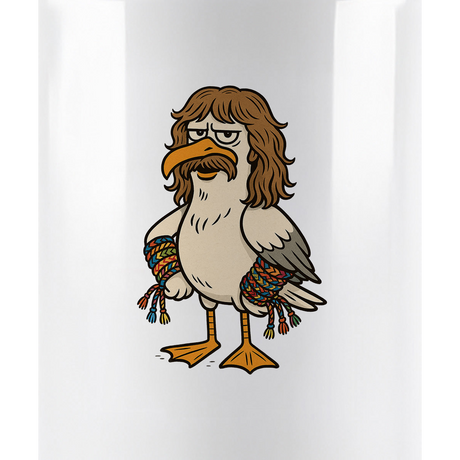 Möwe Wolle  Keramik Tasse